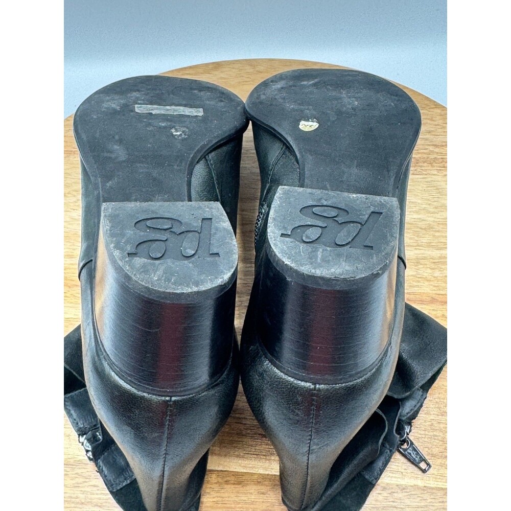 PAUL GREEN Nelly Black Leather Ankle Boots Block Heel Womens Size UK 5.5 /US 8 - Picture 10 of 14